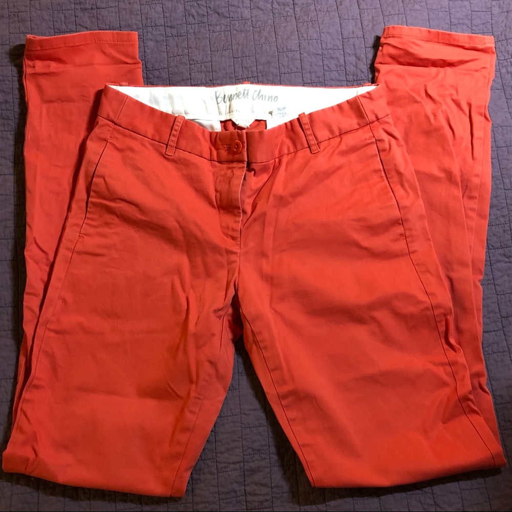 J. Crew Bennett Chino in deep orange/rust color